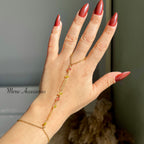 Pink Stones Hand Chain