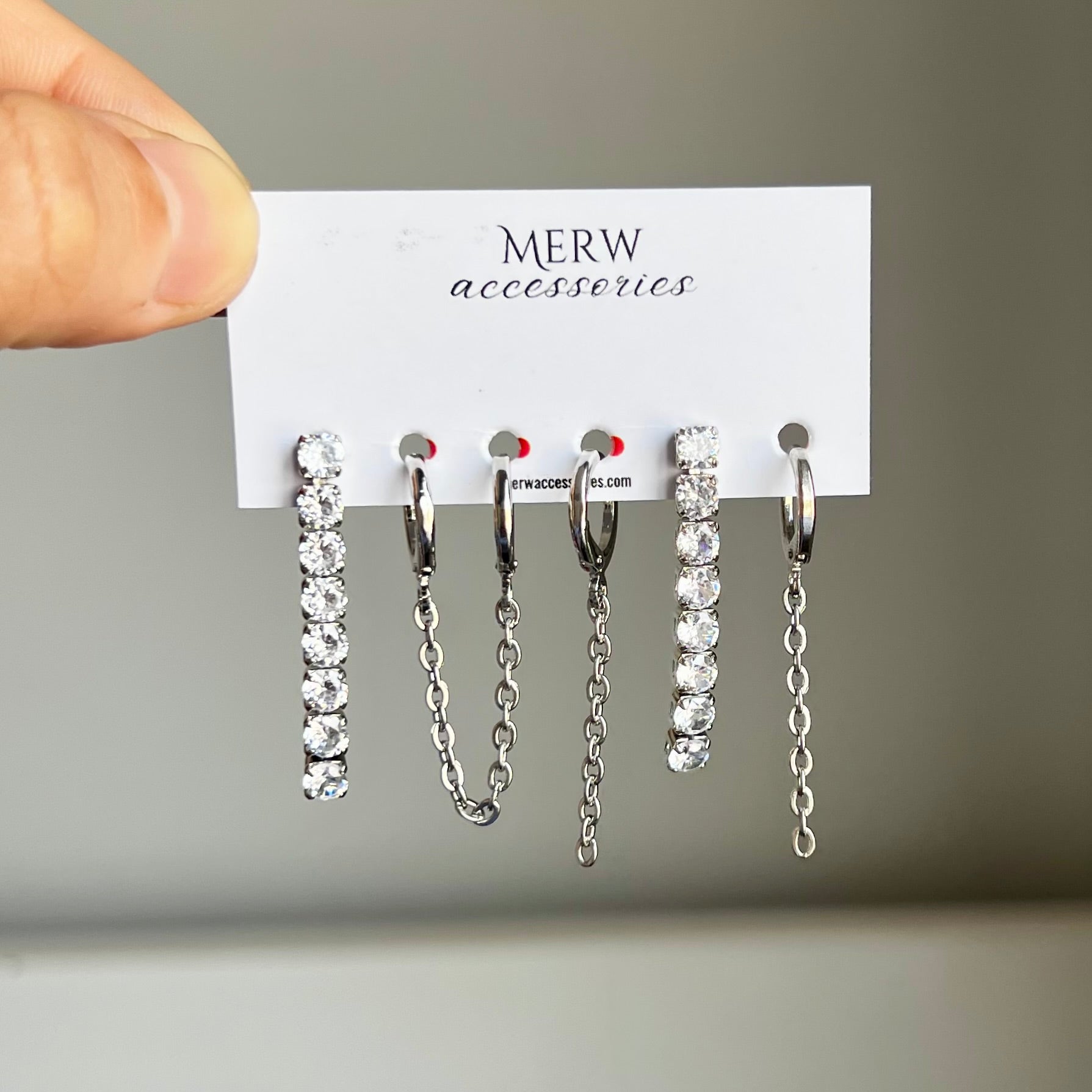 Tennis silver Piercing set