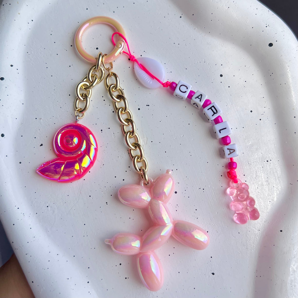 Rose Bag Chain with Letters