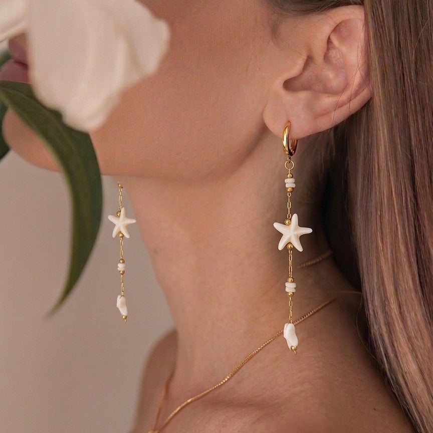 White star earring