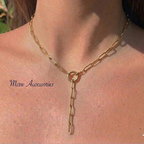 Paper clip lariat necklace