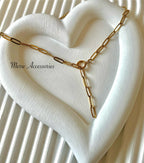 Paper clip lariat necklace