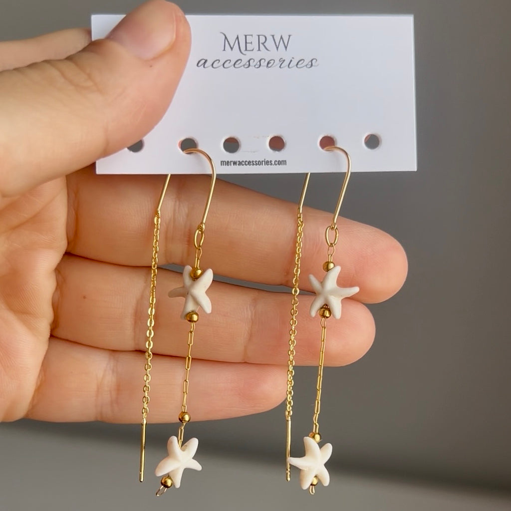 Individual white star piercing