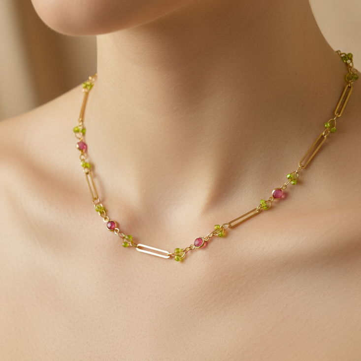 Green Pink Necklace