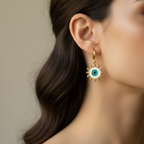 White-Blue Eye Earring