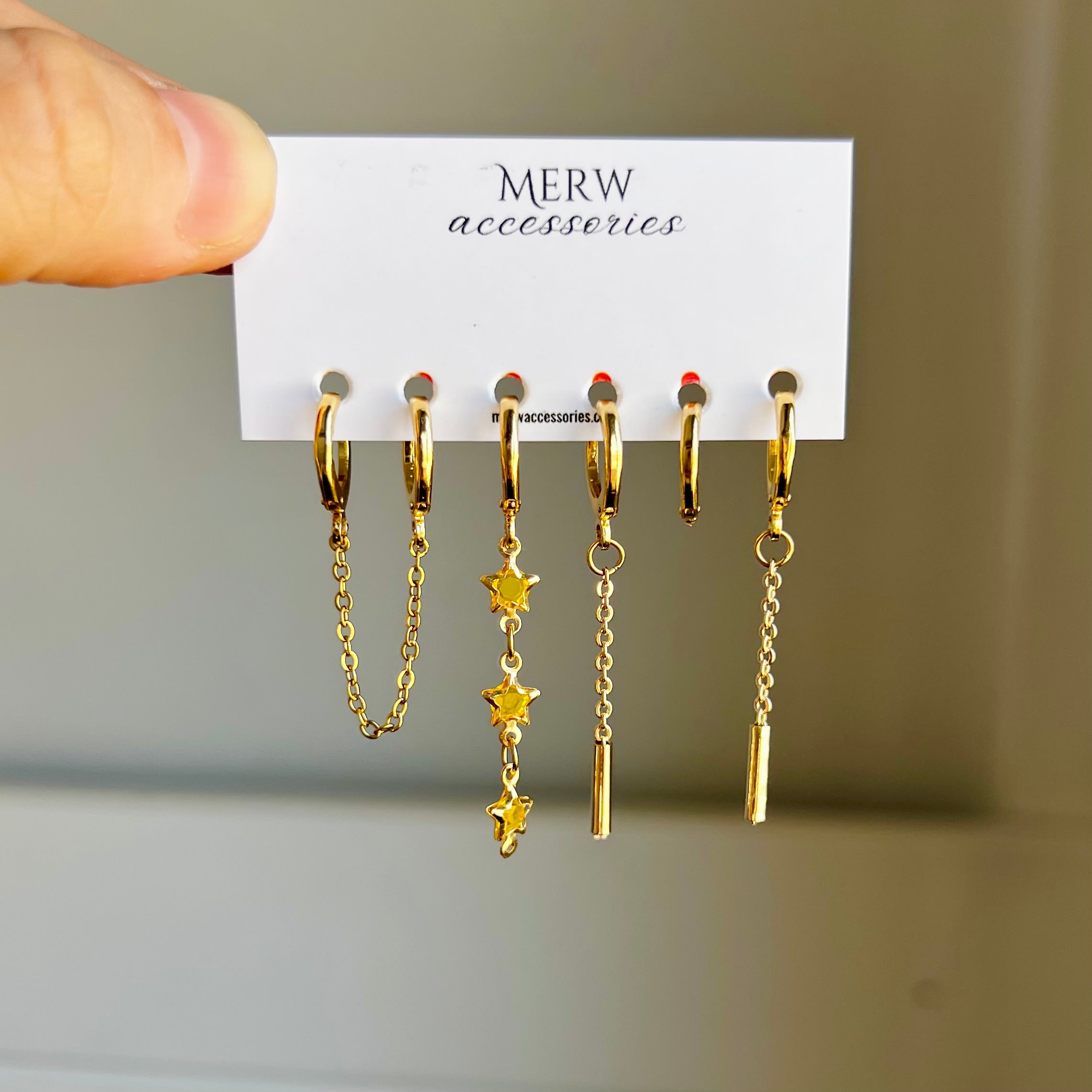 Yellow Starmoon Piercing Set