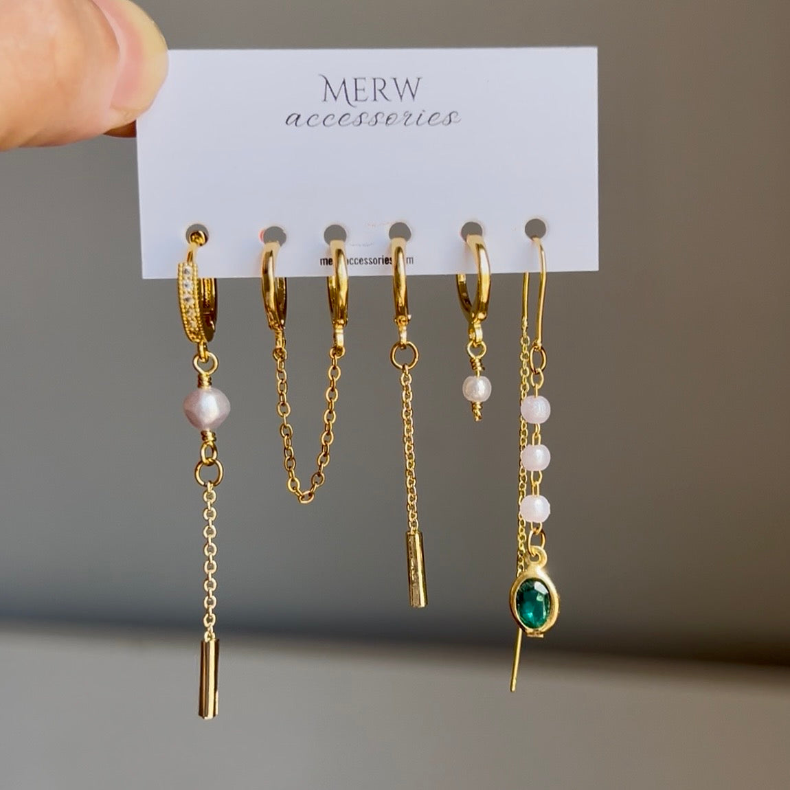 Pear Emerald Set