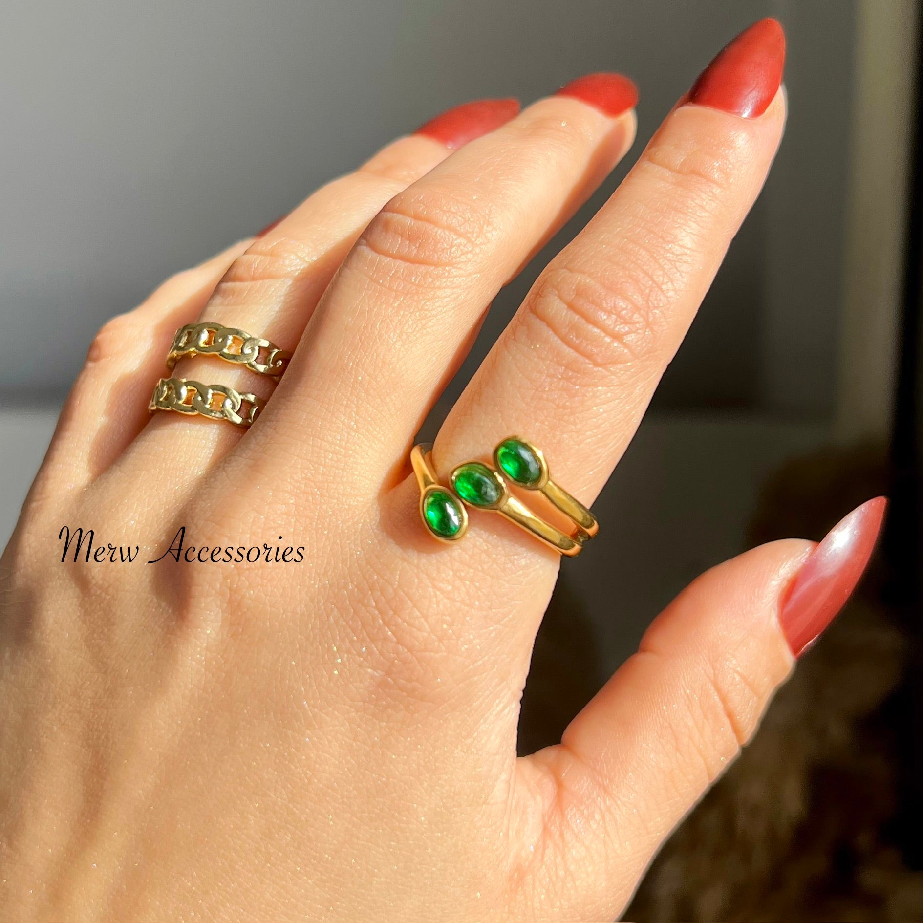 3 Green Ring