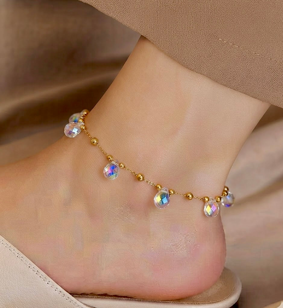 Crystal Bright Stainless Anklet