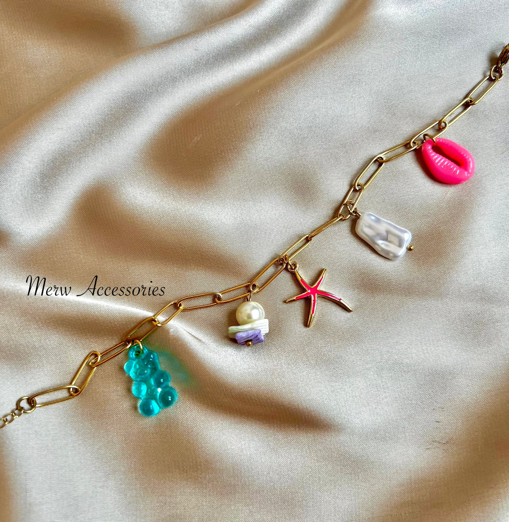 Pink Star Anklet