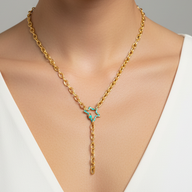 Colorful Star Drop Necklace