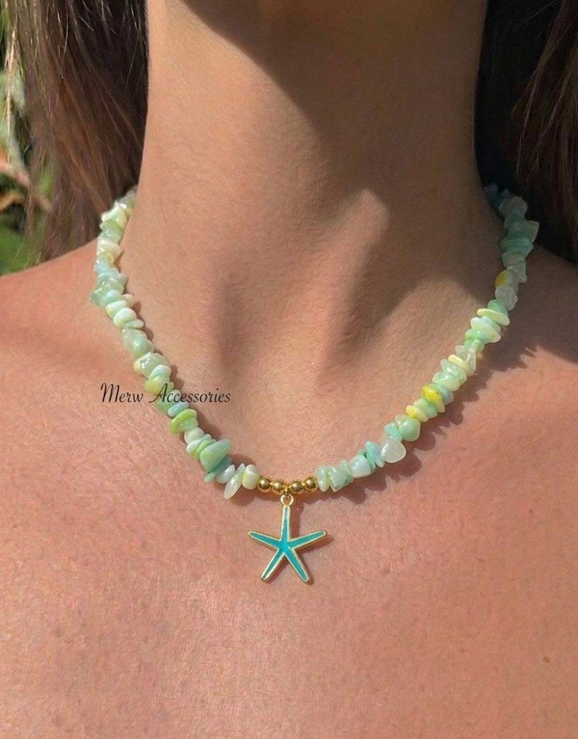 Blue Starfish Necklace