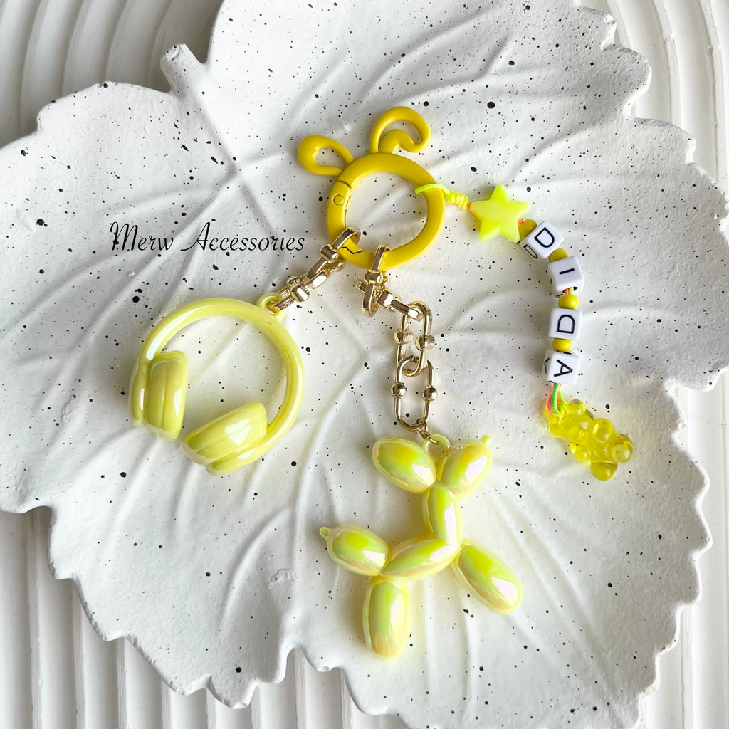 Yellow Bag Chain with Letters