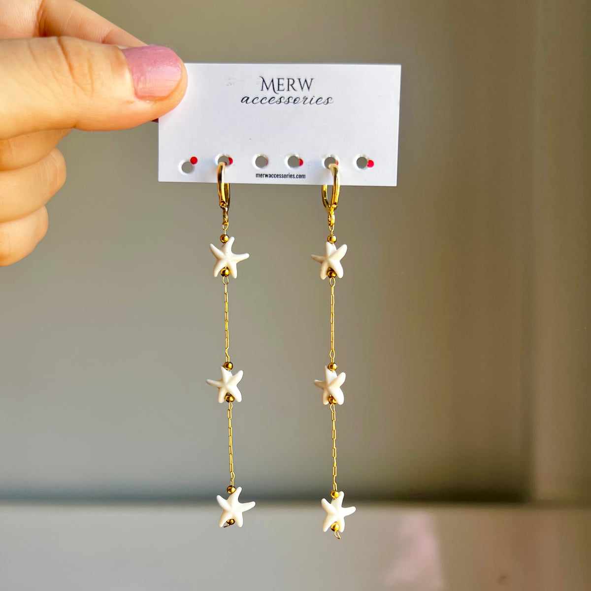 White star earring