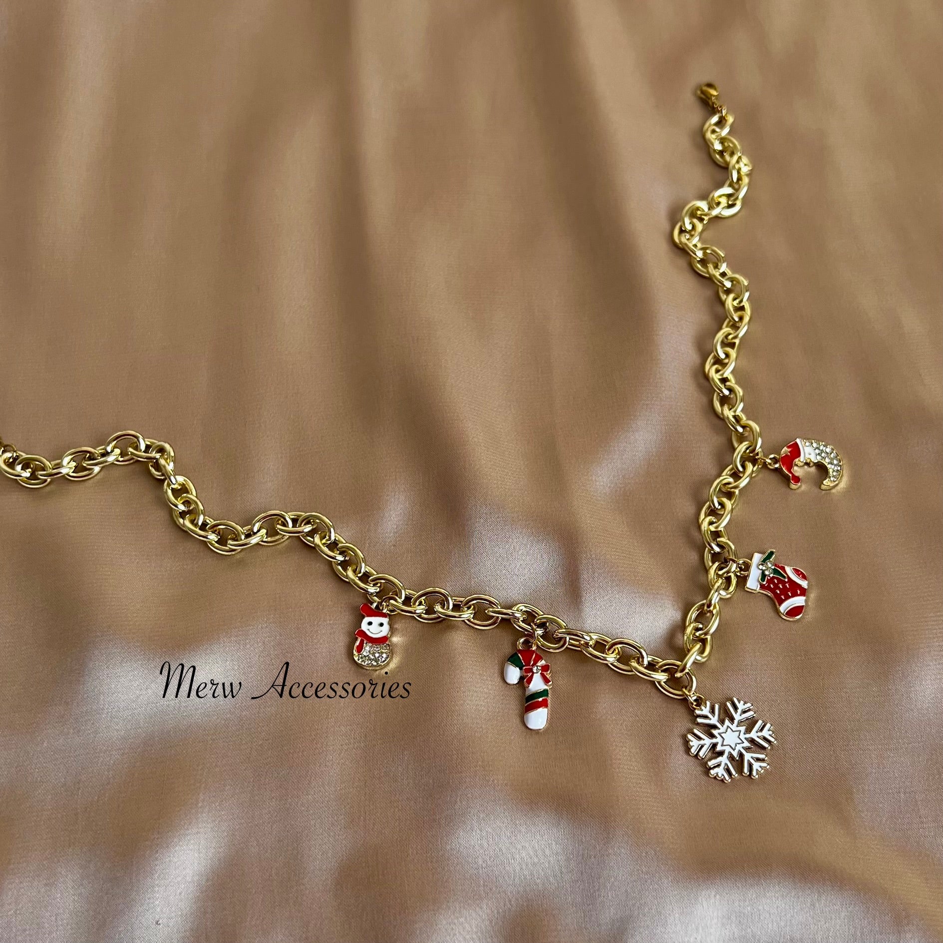 White Christmas Tree Necklace