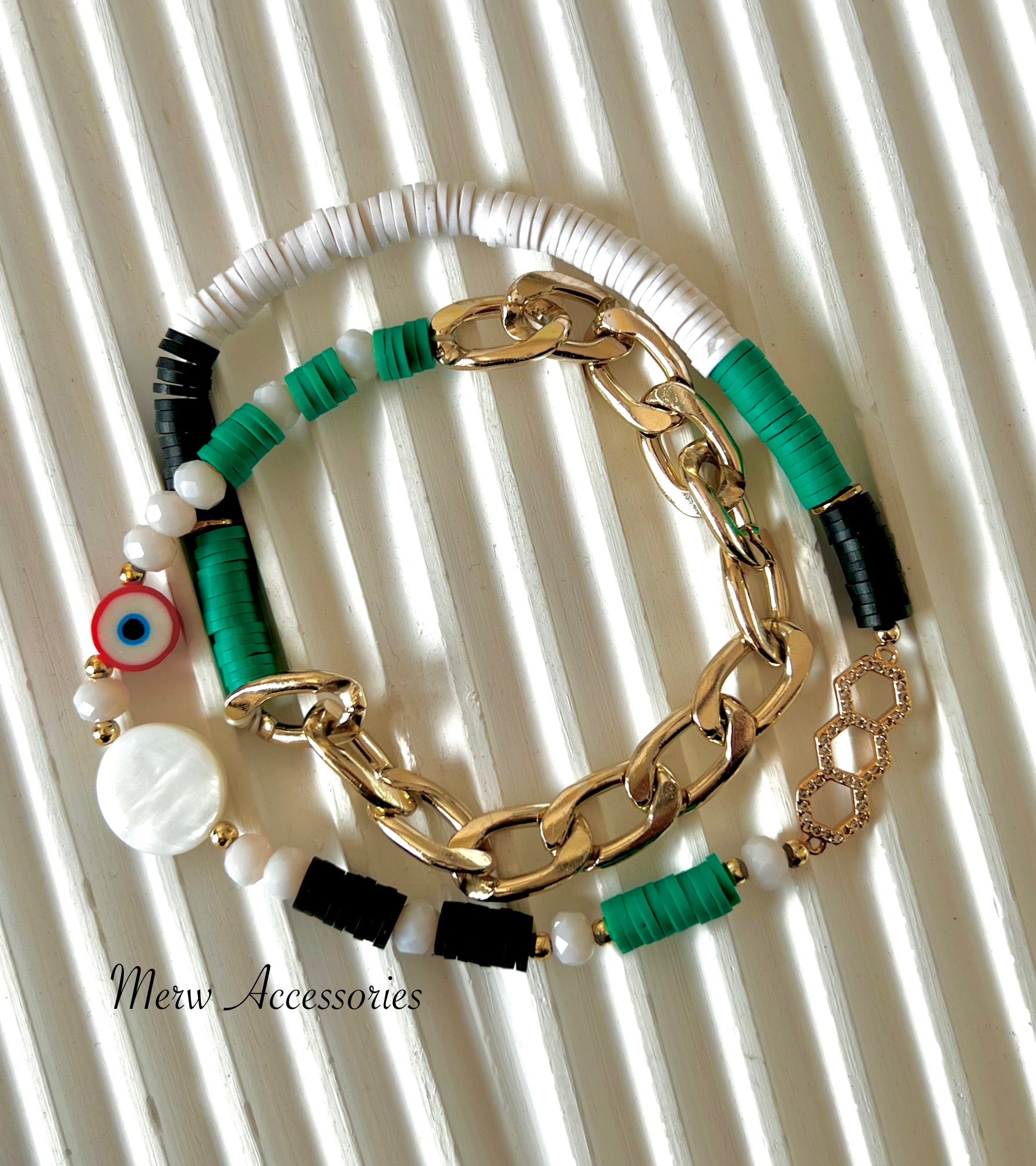 Double Layer Green Bracelet