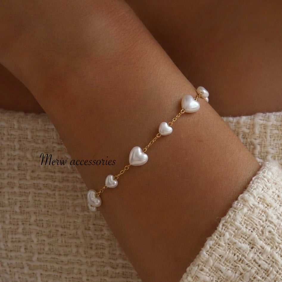 Heart Pearly Bracelet