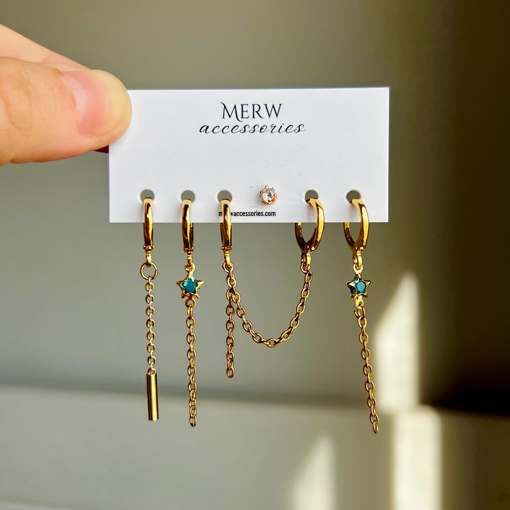 Turquoise Stars Piercing Set