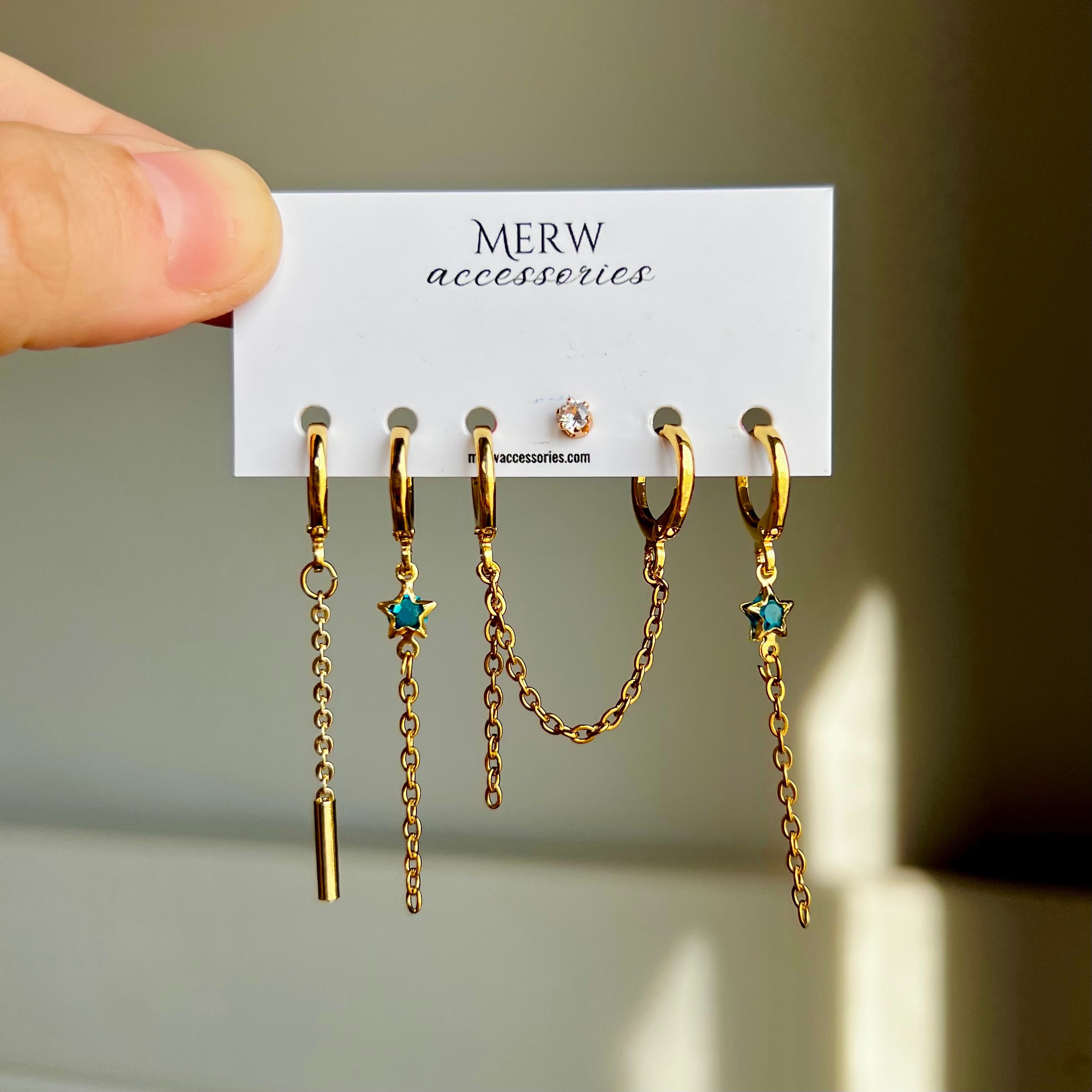 Turquoise Stars Piercing Set
