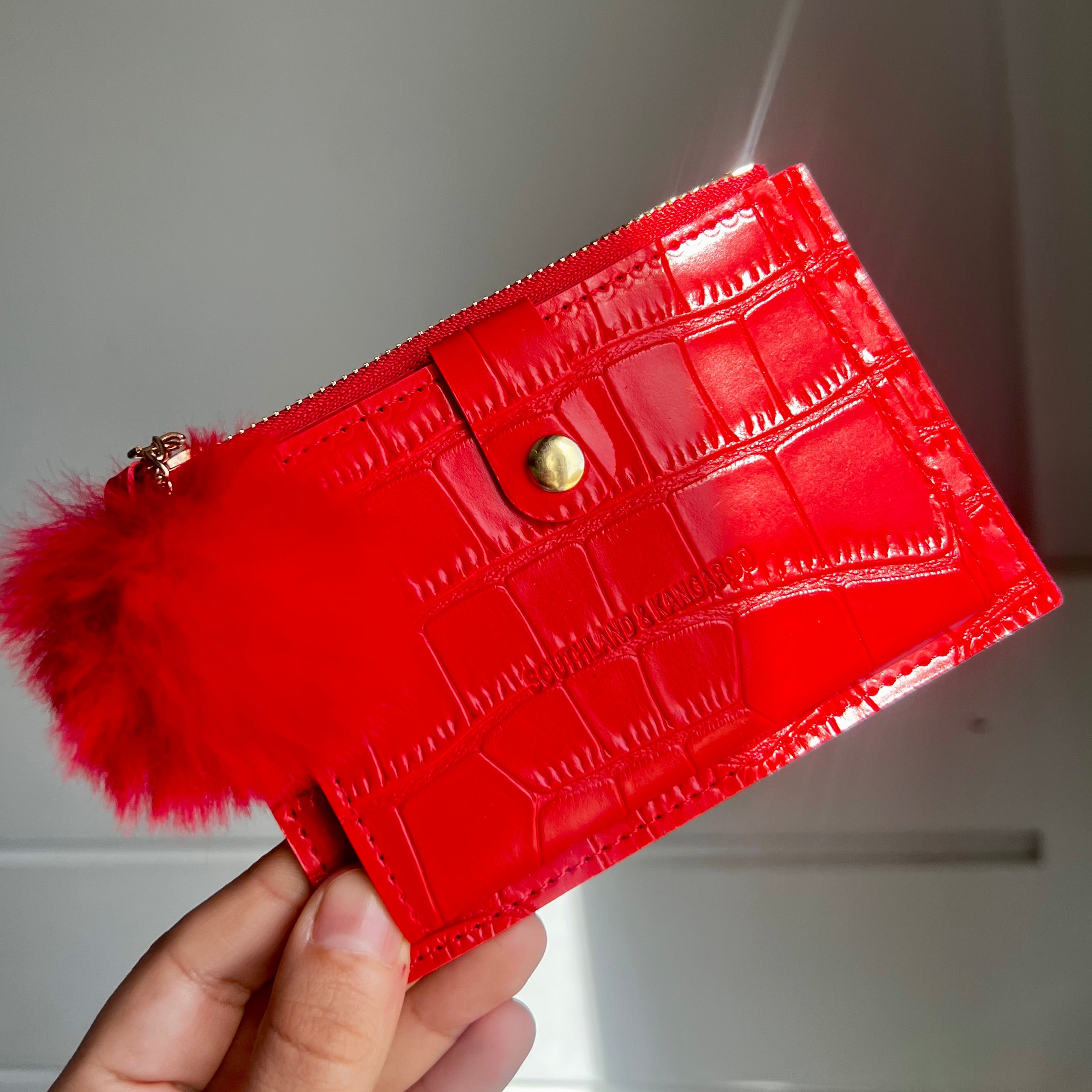 Red Wallet with Fur