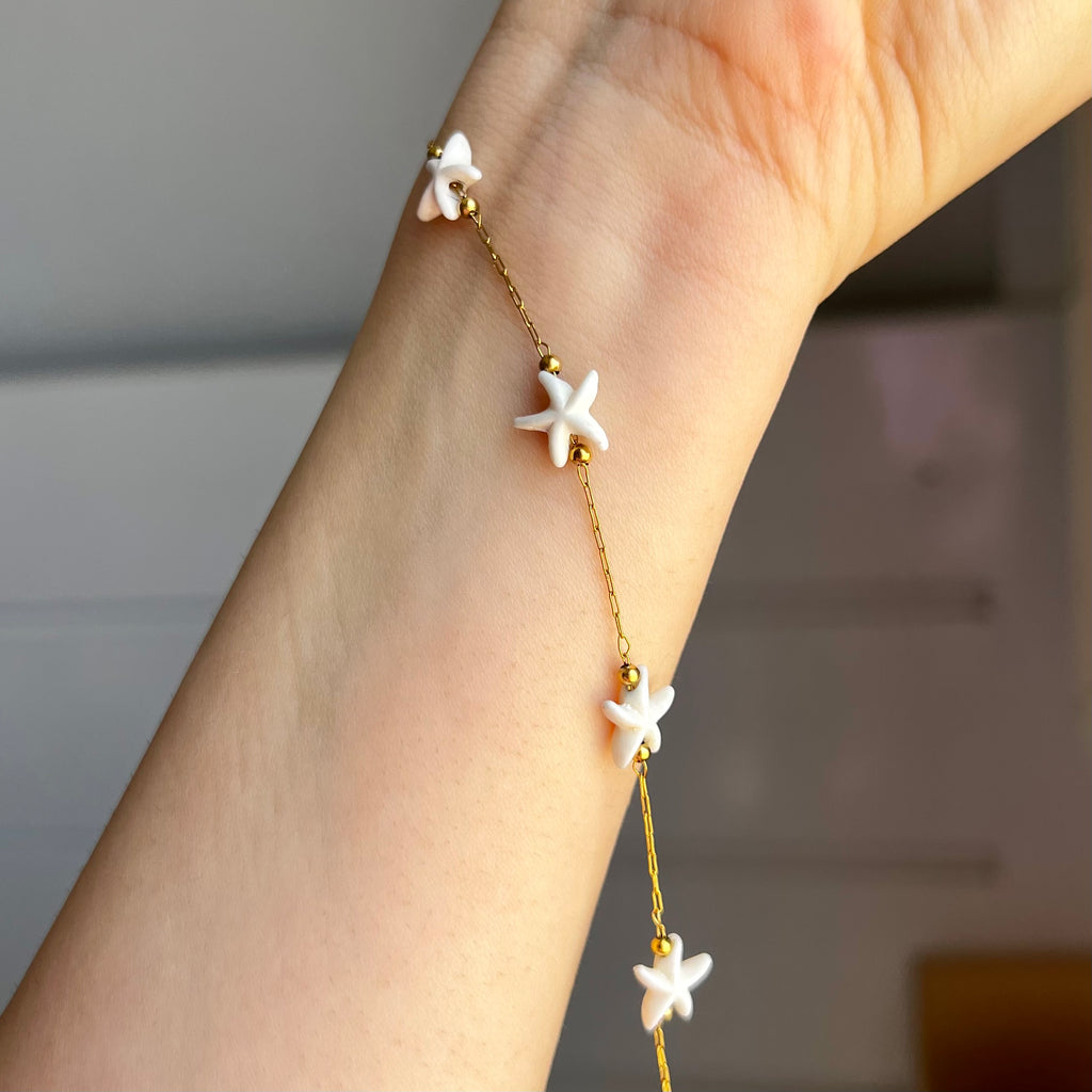 White Starfish Bracelet