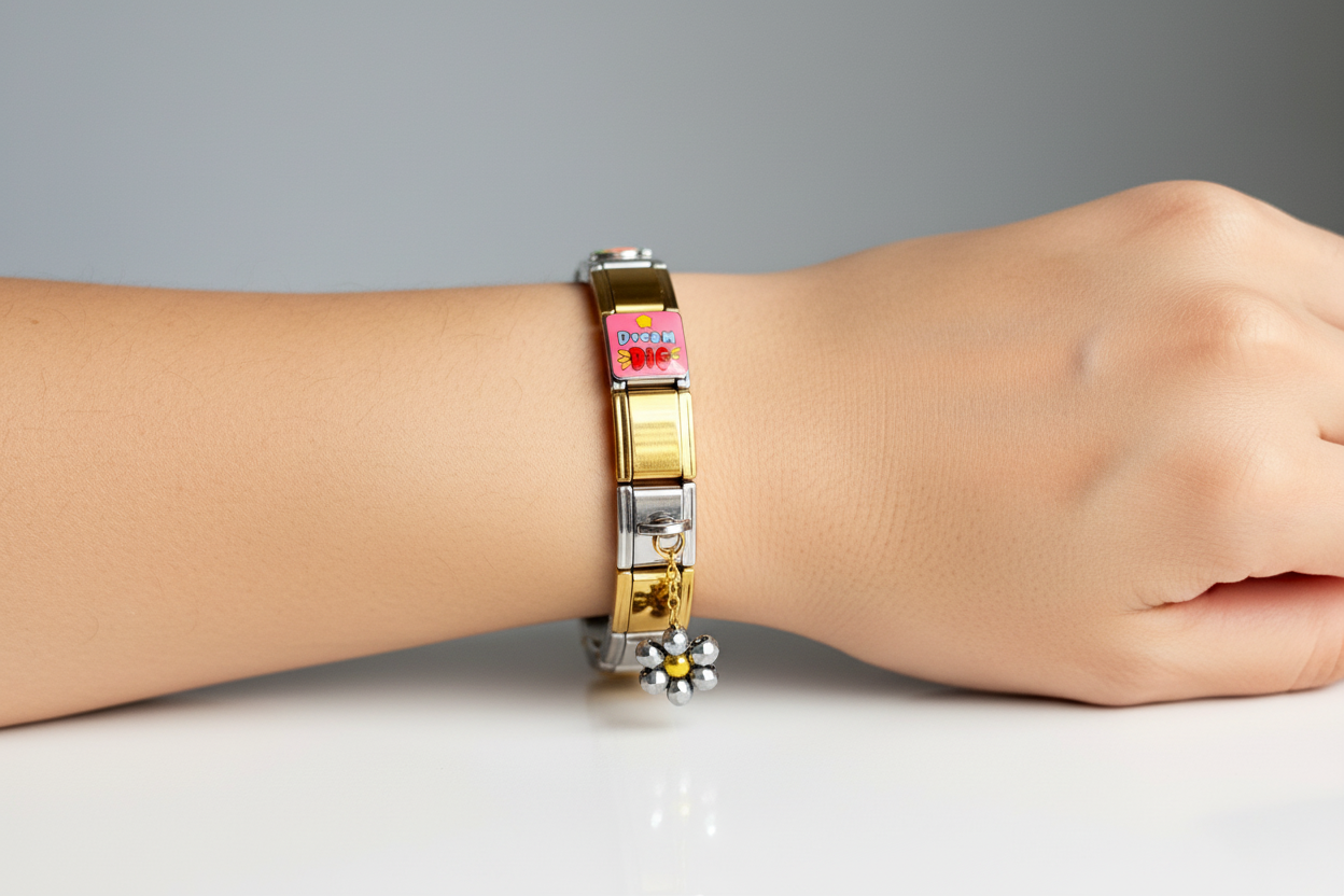 Silver Flower Italian Bracelet