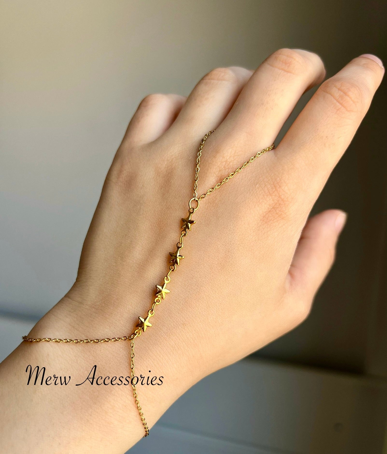 Gold Stars Hand Chain