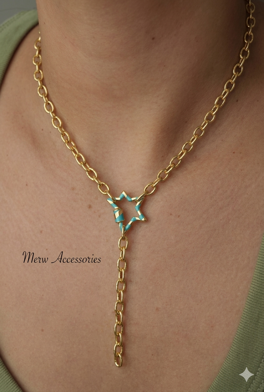 Colorful Star Drop Necklace