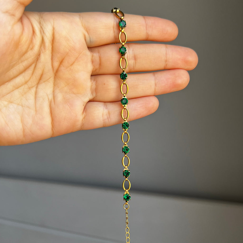 Bright Emerald Anklet