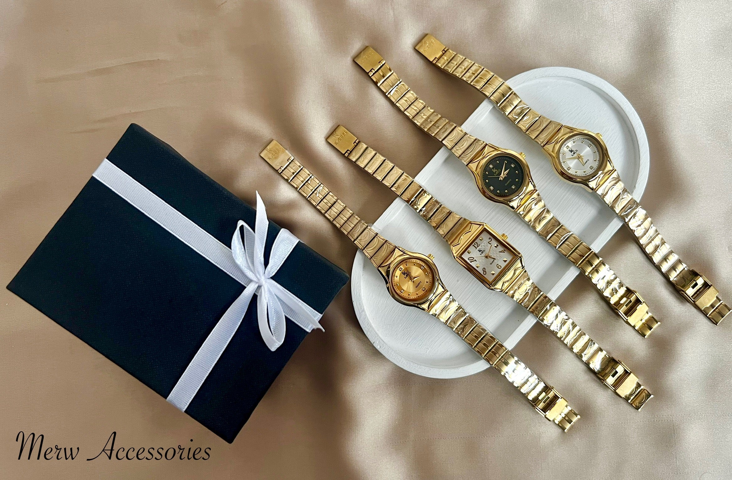 Gold White Karus Watch