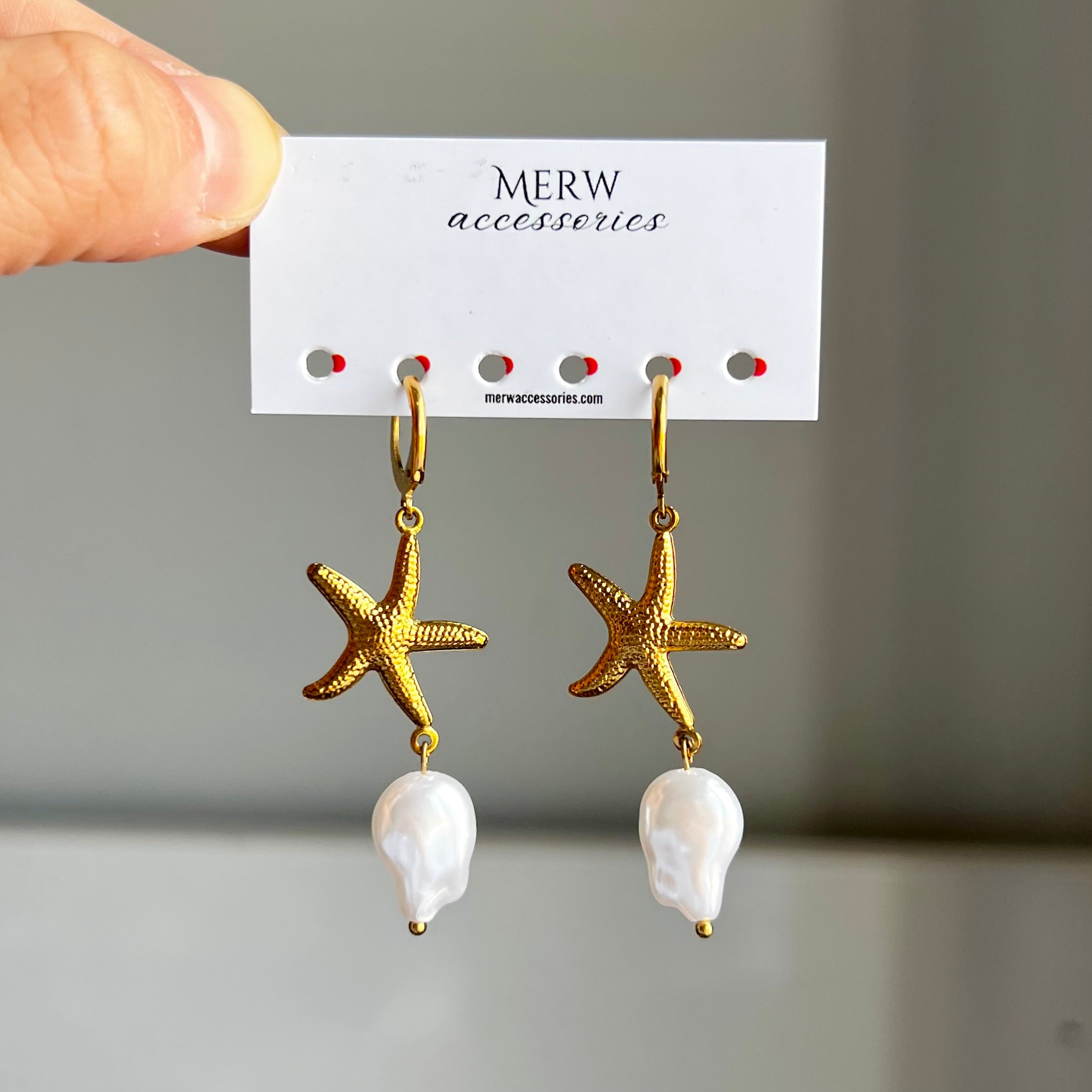 Pearl Star Stainless Steel Earring