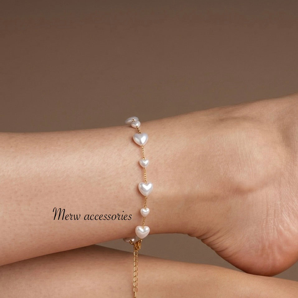 Heart Pearly Anklet