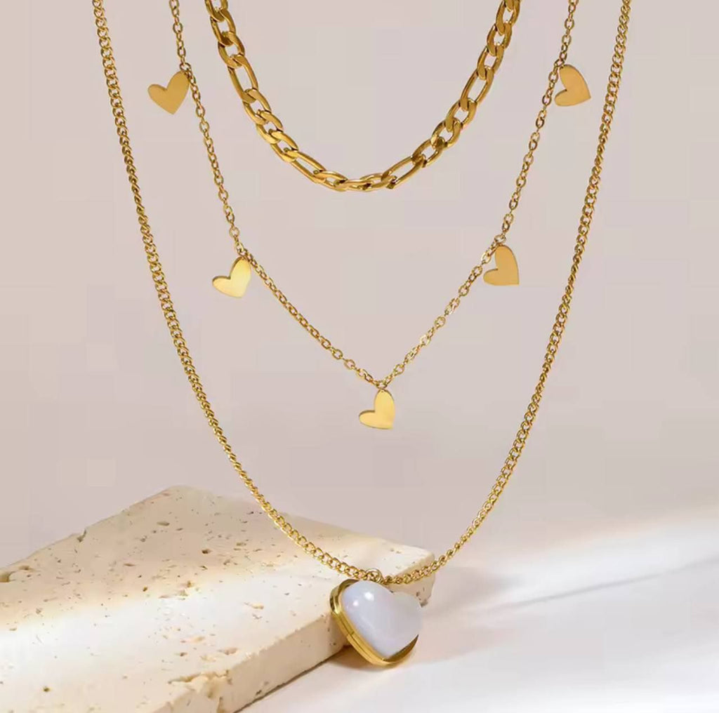 3 Layers Heart Necklace