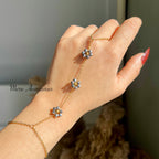 Silver Floral Hand Chain