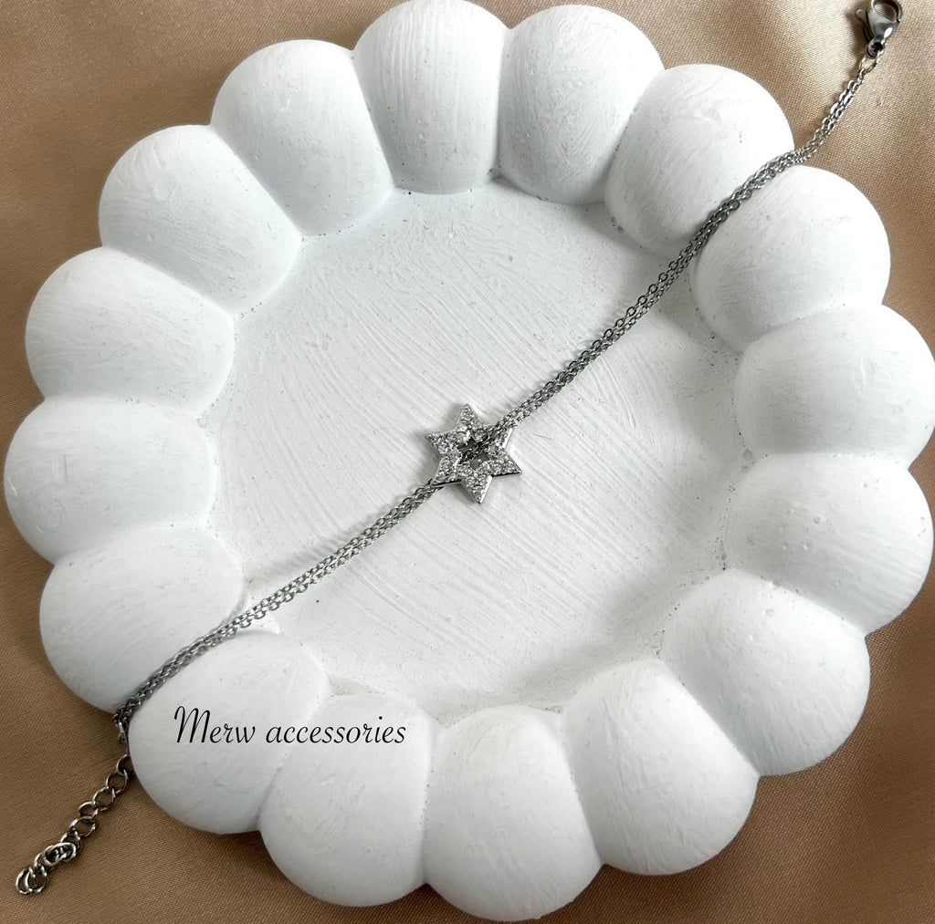 Silver star bracelet