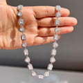 Silver Bright Square Heart Necklace