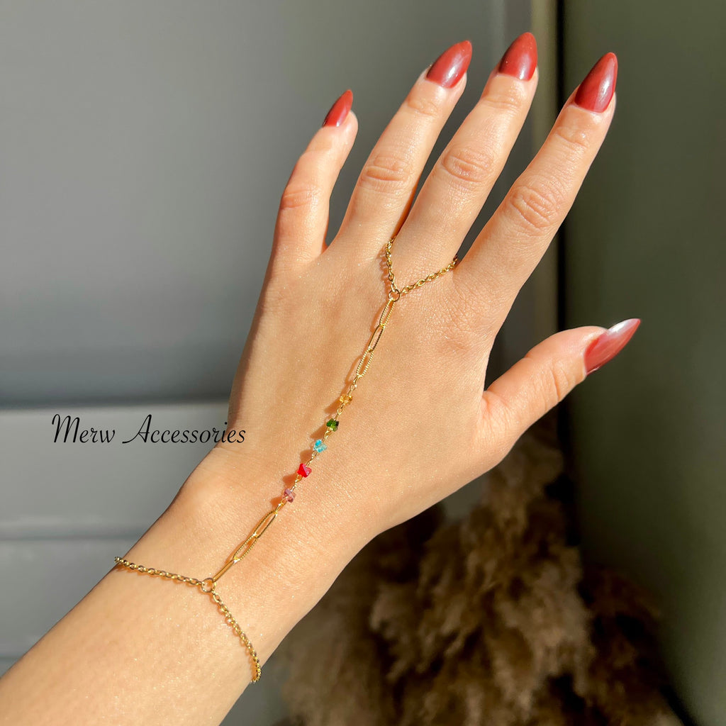 Color Hand Chains Colorful Stones Hand Chain – Merw Accessories