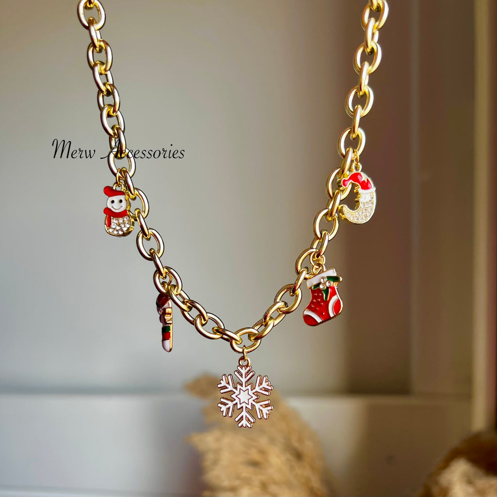 White Christmas Tree Necklace