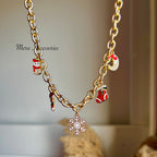 White Christmas Tree Necklace