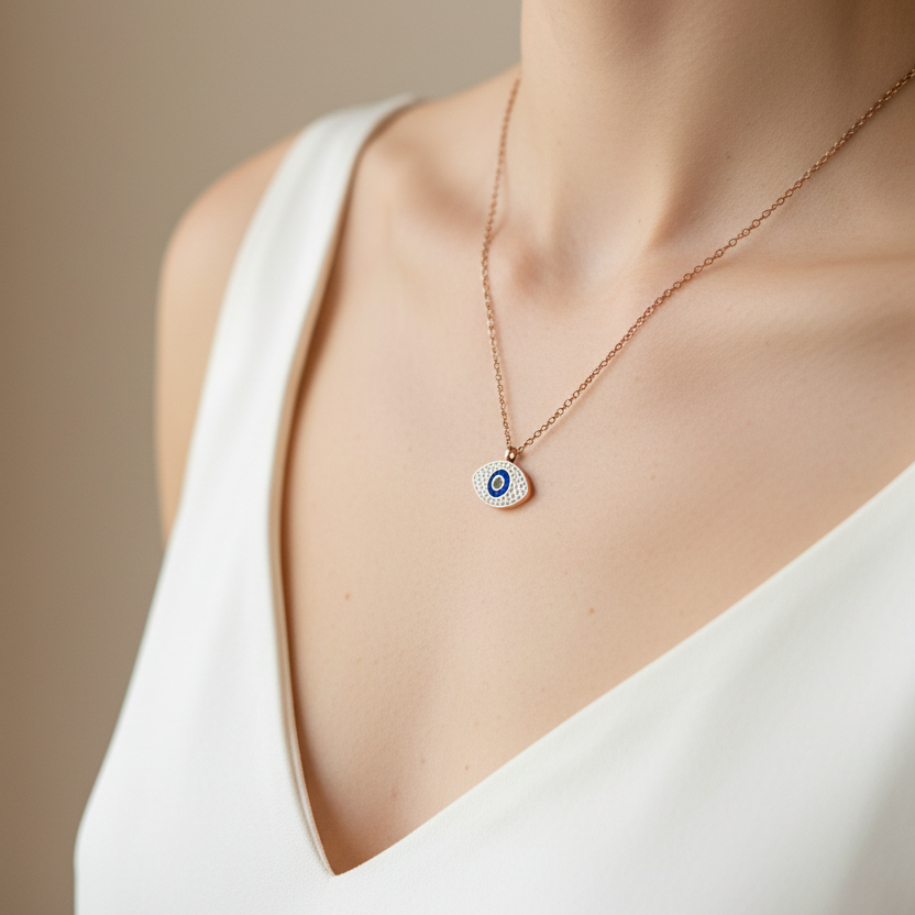 Rose Gold Eye Necklace