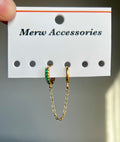 Green stones connect earring