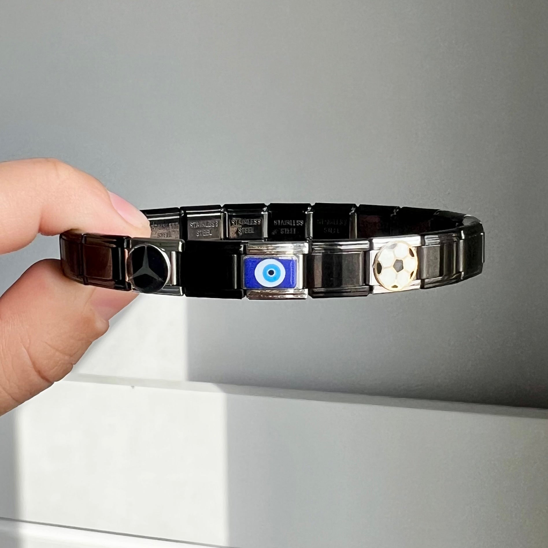 Black Charms Italian Bracelet