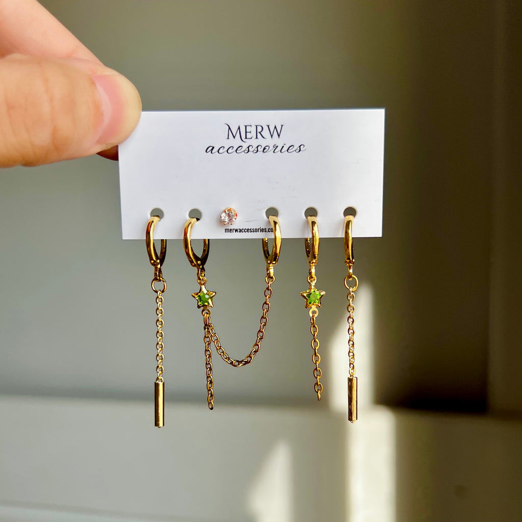 Green Stars Piercing Set