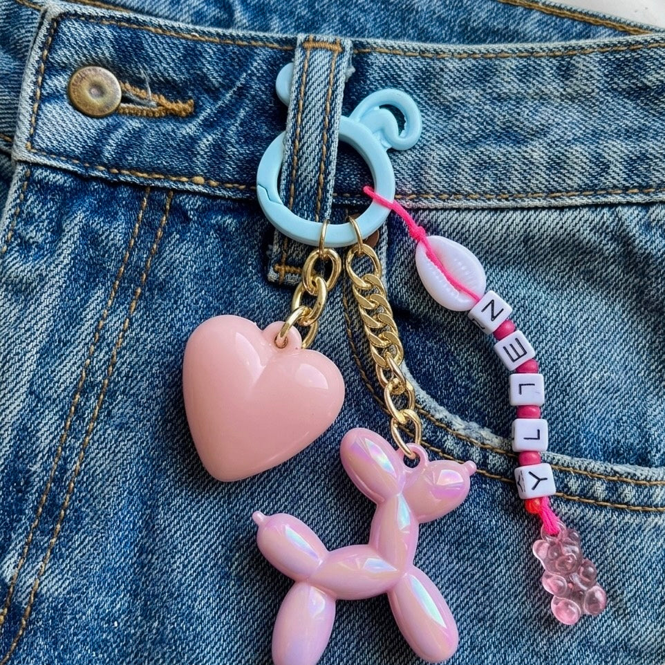 Rose Bag Chain with Letters