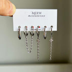 Double Crystal Silver Piercing Set