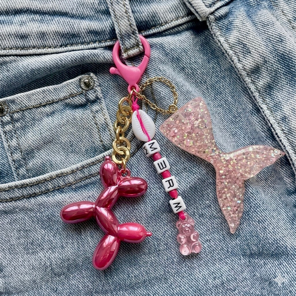 Pink Mermaid Bag Chain