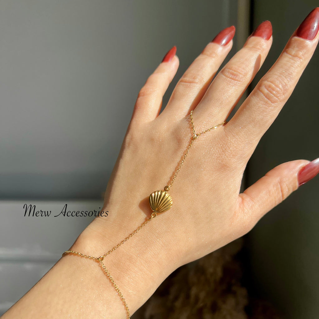 Shell And Chain Shell Hand Chain β Merw Accessories