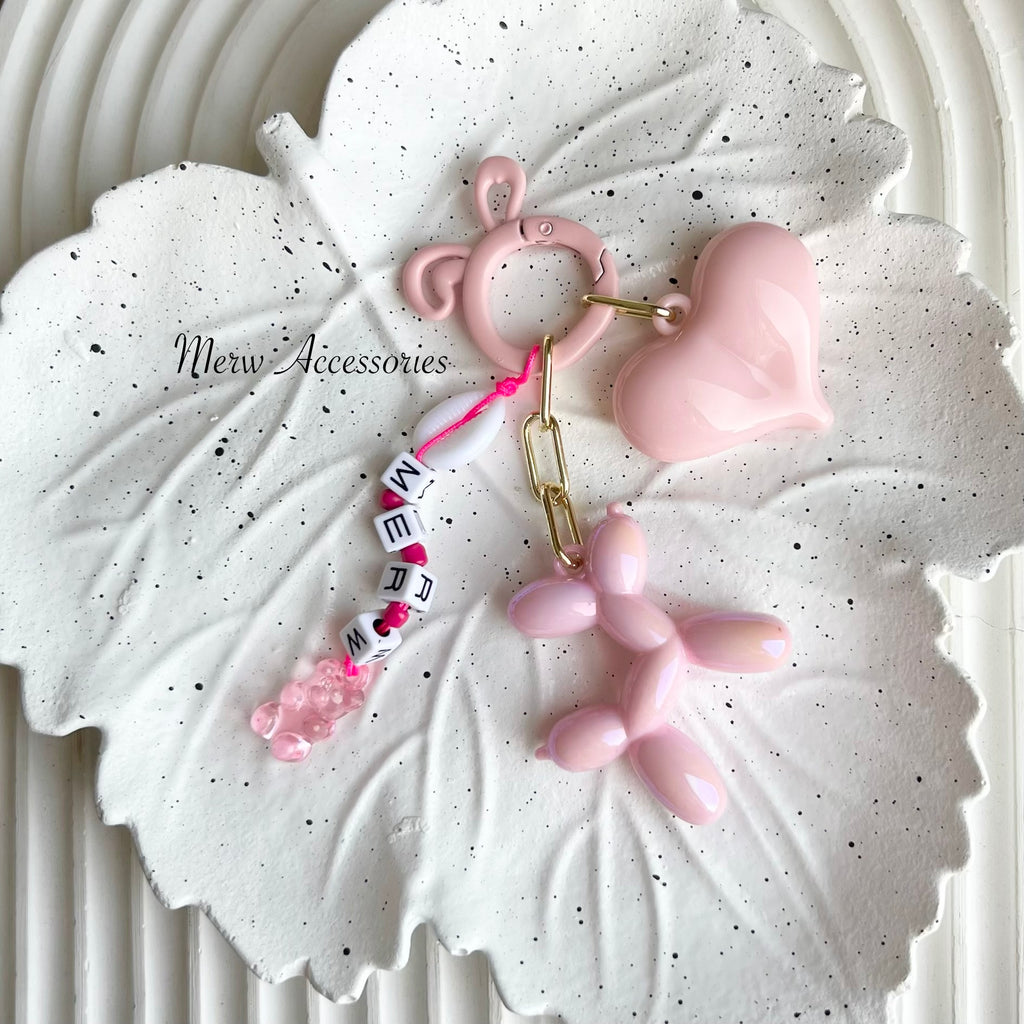 Rose Bag Chain with Letters