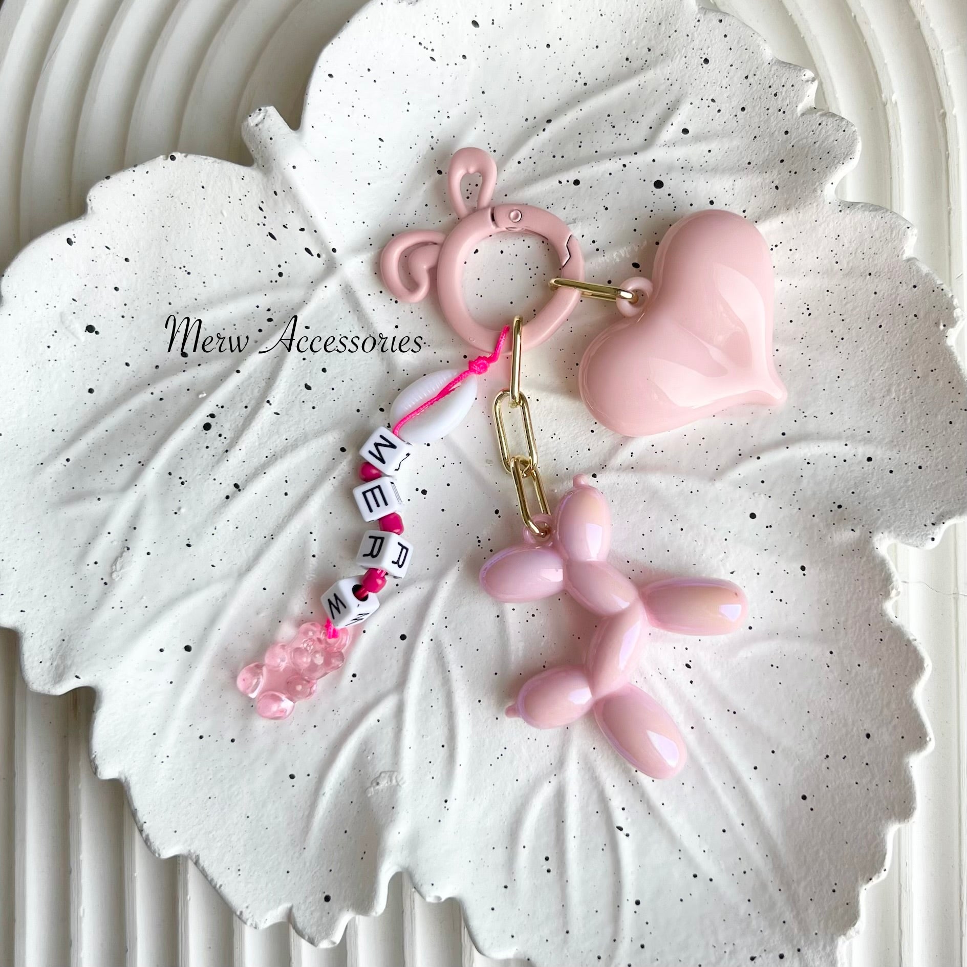 Rose Bag Chain with Letters
