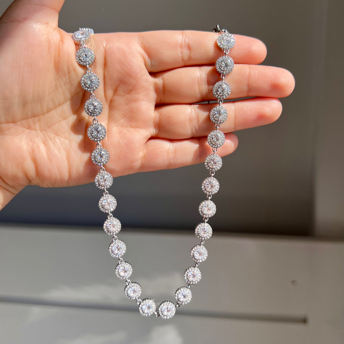 Silver Circles Bright Necklace